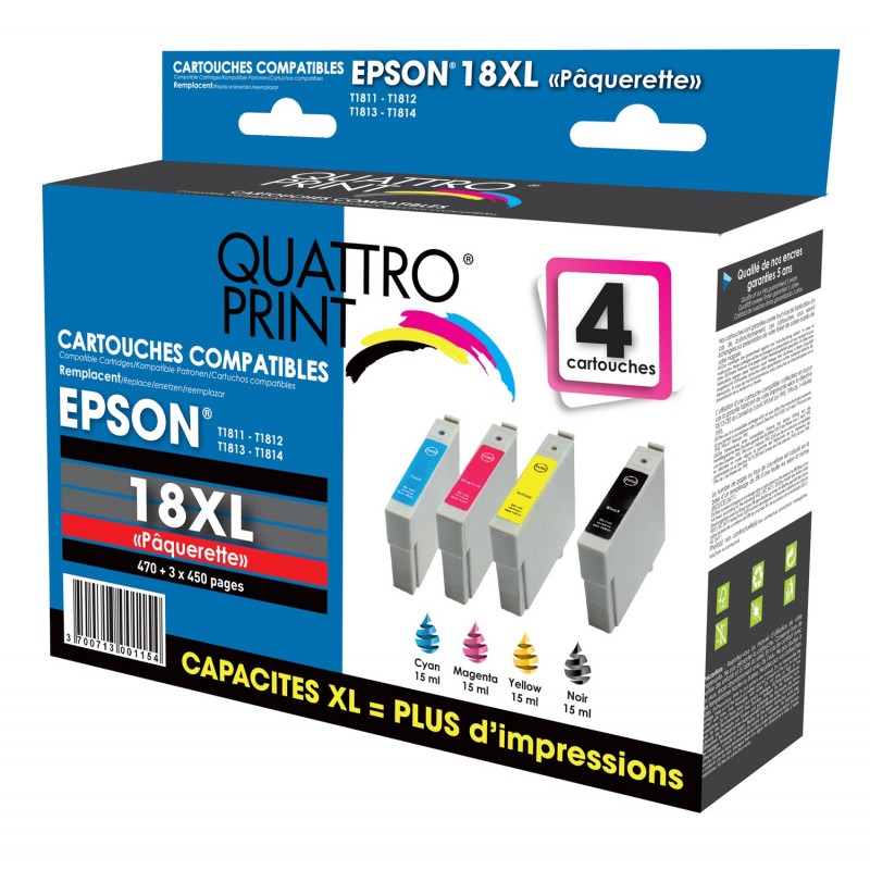 Pack de 4 Cartouches Compatibles Epson T1816