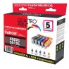 Pack 5 cartouches Quattro Print compatible Canon PGI-550XL / CLI-551XL