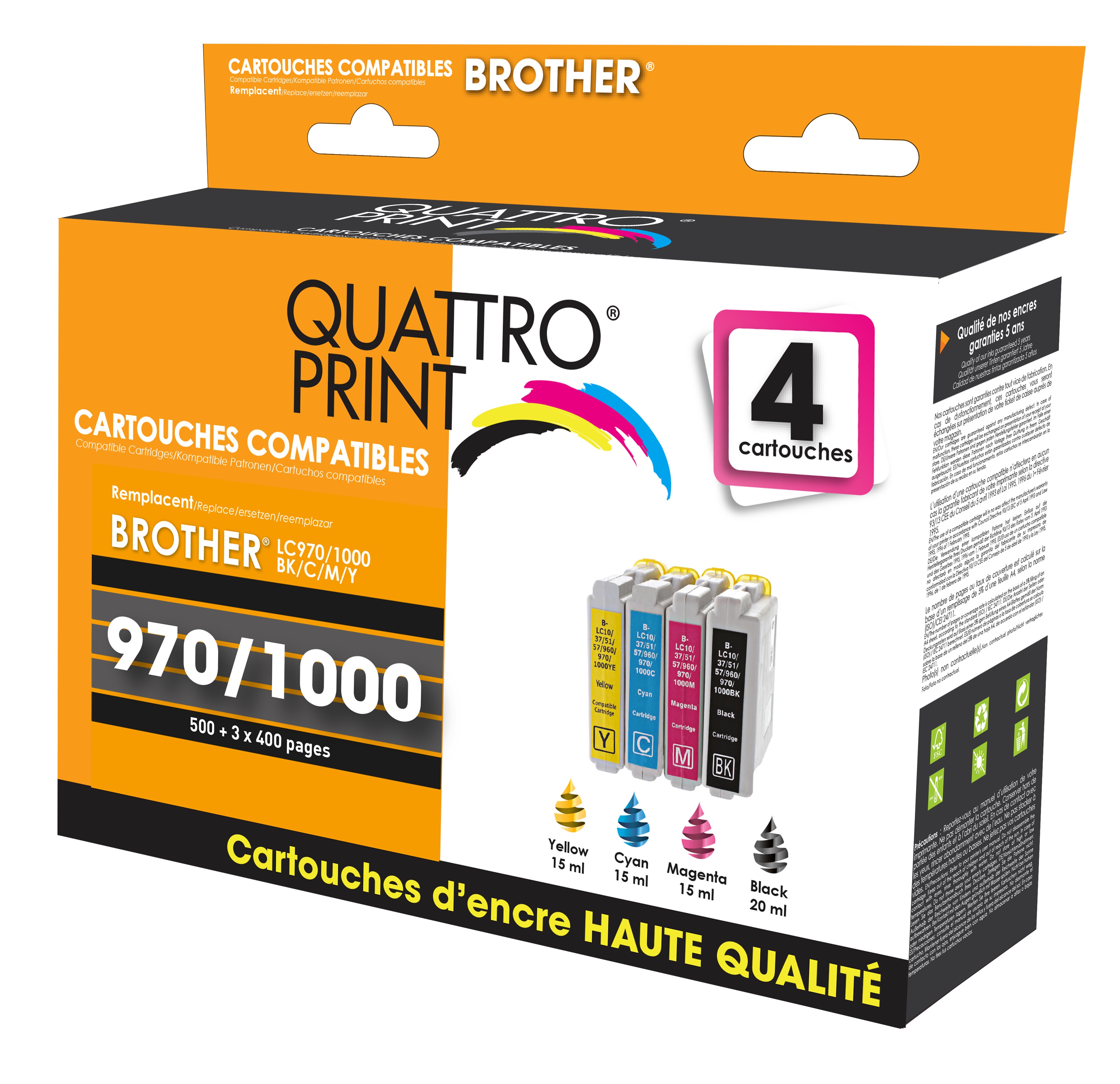 Pack BROTHER LC223 4 cartouches compatible pas cher